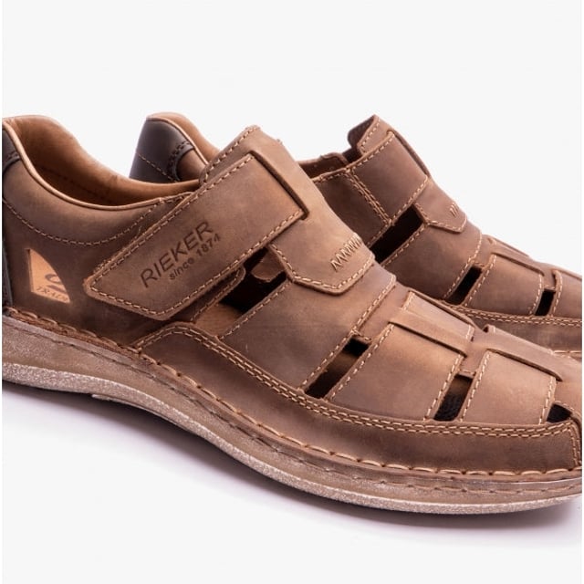 Rieker 03078-25 Mens Fisherman Sandals Brown

 Upper Material: Suede

Lining Material: Leather

Sole Material: RIRICON-sole

Closure/Fastening: Touch Fasten

Features: Comfort,Breathable

Toe Shape: Round

Shoe Width: Wide

Item Weight: 1 KG

Heel Height: Flat (Under 2.5cm)

Shoe Style: Fisherman

Gift Boxed: No
Product Code: 03078-25