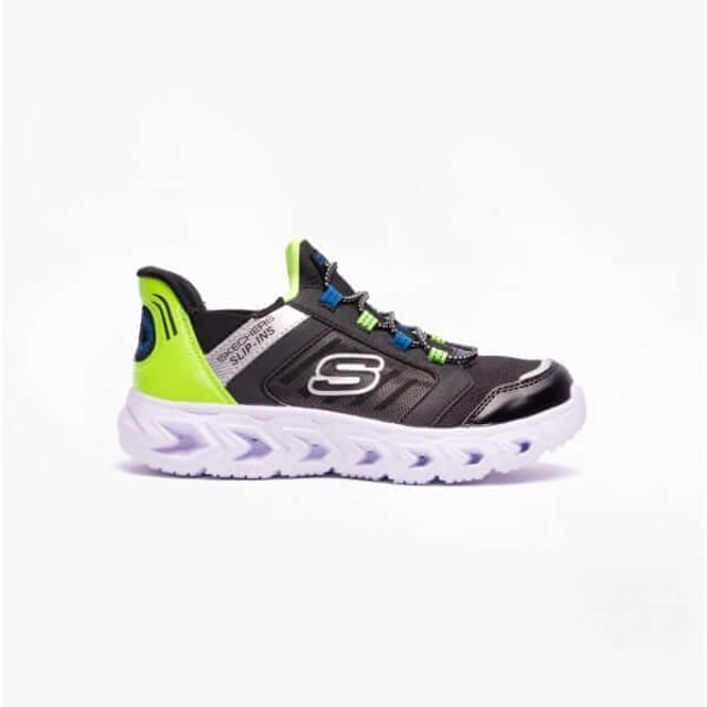 Skechers HYPNO-FLASH 2.0 - ODELUX Boys Trainers Black/Lime

 Upper Material: Synthetic

Lining Material: Textile

Sole Material: Synthetic

Closure/Fastening: Slip-On

Features: Lightweight,Comfort,Breathable

Toe Shape: Round

Shoe Width: Regular

Item Weight: 0.5 KG

Heel Height: Flat (Under 2.5cm)

Shoe Shaft Height: Low Top

Trainer Style: Casual

Skechers Features: Memory Foam,Light Up

Gift Boxed: No
Product Code: 403843L/BKLM