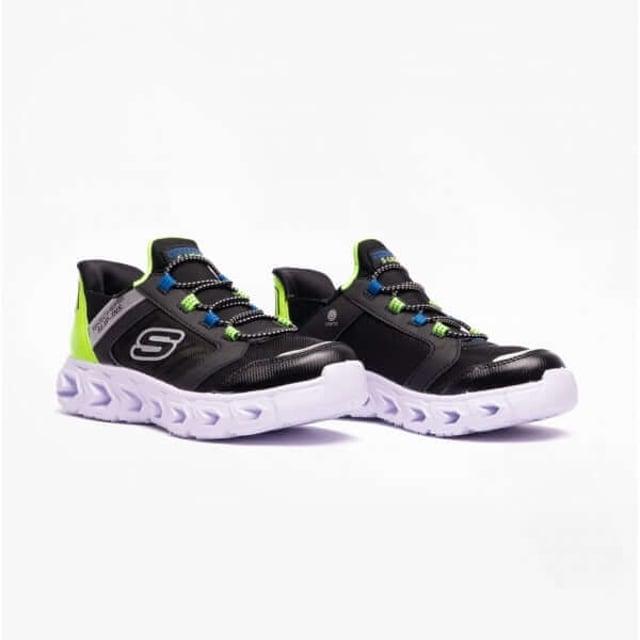 Skechers HYPNO-FLASH 2.0 - ODELUX Boys Trainers Black/Lime

 Upper Material: Synthetic

Lining Material: Textile

Sole Material: Synthetic

Closure/Fastening: Slip-On

Features: Lightweight,Comfort,Breathable

Toe Shape: Round

Shoe Width: Regular

Item Weight: 0.5 KG

Heel Height: Flat (Under 2.5cm)

Shoe Shaft Height: Low Top

Trainer Style: Casual

Skechers Features: Memory Foam,Light Up

Gift Boxed: No
Product Code: 403843L/BKLM