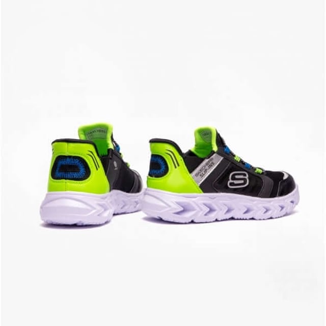 Skechers HYPNO-FLASH 2.0 - ODELUX Boys Trainers Black/Lime

 Upper Material: Synthetic

Lining Material: Textile

Sole Material: Synthetic

Closure/Fastening: Slip-On

Features: Lightweight,Comfort,Breathable

Toe Shape: Round

Shoe Width: Regular

Item Weight: 0.5 KG

Heel Height: Flat (Under 2.5cm)

Shoe Shaft Height: Low Top

Trainer Style: Casual

Skechers Features: Memory Foam,Light Up

Gift Boxed: No
Product Code: 403843L/BKLM