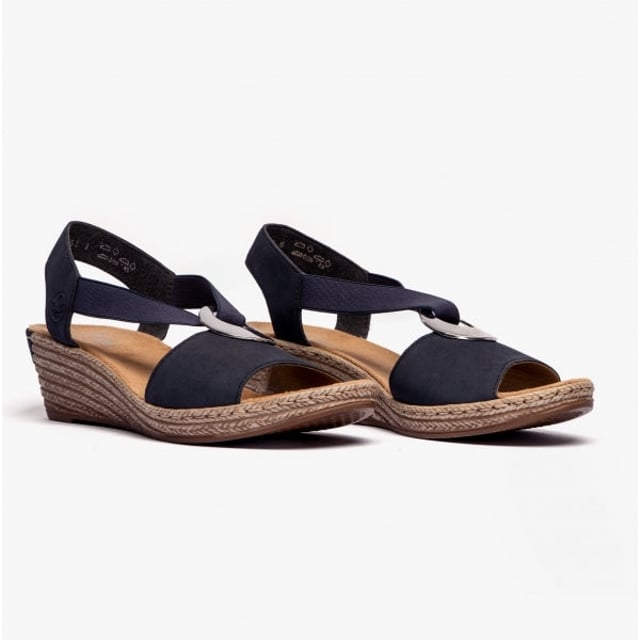 Rieker 624H6-14 Ladies Slingback Wedge Sandals Blue

 Upper Material: Synthetic

Lining Material: Synthetic

Sole Material: RIRICON-sole

Closure/Fastening: Slip-On

Features: Lightweight

Heel Type: Wedge

Toe Shape: Round

Shoe Width: Relaxed

Item Weight: 1 KG

Heel Height: Low (2.5-4.9cm)

Sandal Style: Sandals

Gift Boxed: No
Product Code: 624H6-14