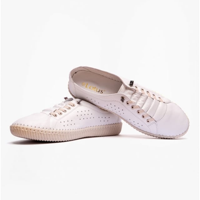 KAMARI Ladies Leather Trainers White - Main Image