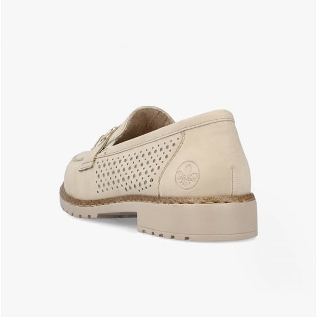 Rieker 51865-60 Ladies Leather Loafers Beige

 Upper Material: Synthetic

Lining Material: Leather

Sole Material: RIRICON-sole

Closure/Fastening: Lace-Up

Features: Lightweight

Toe Shape: Round

Shoe Width: Regular

Item Weight: 1 KG

Heel Height: Flat (Under 2.5cm)

Shoe Shaft Height: Low Top

Shoe Style: Loafer

Gift Boxed: No
Product Code: 51865-60