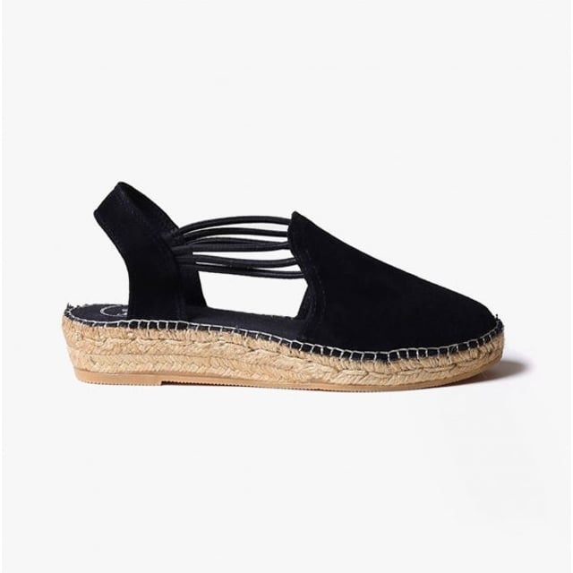Toni Pons NURIA Ladies Suede Espadrilles Black

 Upper Material: Suede

Lining Material: Textile

Sole Material: Rubber

Closure/Fastening: Slip-On

Features: Lightweight,Comfort,Breathable

Toe Shape: Round

Shoe Width: Regular

Item Weight: 0.5 KG

Heel Height: Low (2.5-4.9cm)

Sandal Style: Sandals

Gift Boxed: No
Product Code: NURIA-BLACK