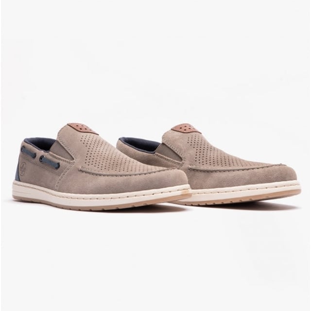 Rieker 18266-42 Mens Leather Deck Shoes Grey

 Upper Material: Leather

Lining Material: Textile

Sole Material: TPE

Closure/Fastening: Slip-On

Features: Comfort,Breathable

Toe Shape: Round

Shoe Width: Regular

Item Weight: 1 KG

Heel Height: Flat (Under 2.5cm)

Shoe Shaft Height: Low Top

Shoe Style: Boat &amp; Deck

Gift Boxed: No
Product Code: 18266-42
