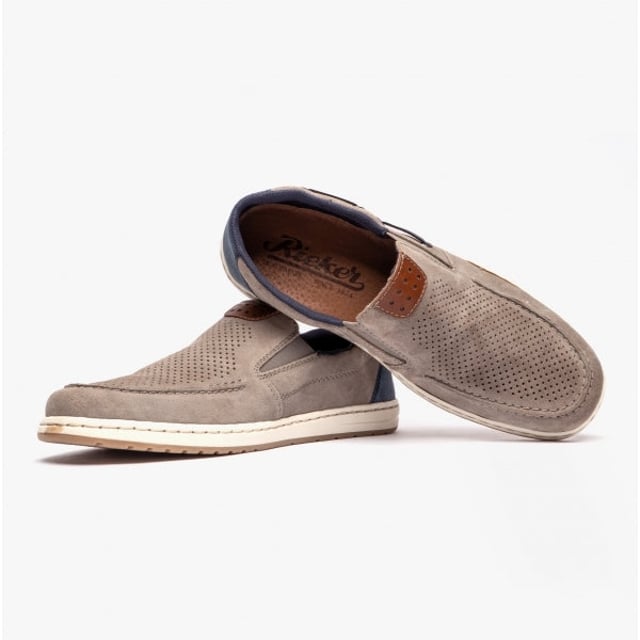 Rieker 18266-42 Mens Leather Deck Shoes Grey

 Upper Material: Leather

Lining Material: Textile

Sole Material: TPE

Closure/Fastening: Slip-On

Features: Comfort,Breathable

Toe Shape: Round

Shoe Width: Regular

Item Weight: 1 KG

Heel Height: Flat (Under 2.5cm)

Shoe Shaft Height: Low Top

Shoe Style: Boat &amp; Deck

Gift Boxed: No
Product Code: 18266-42