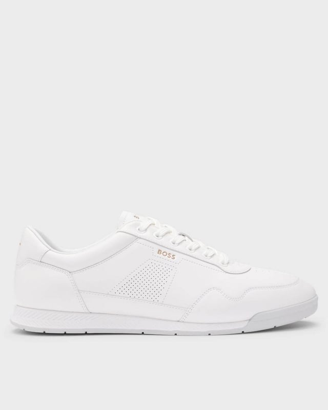 Easy to style with any ensemble, these running-inspired BOSS Menswear trainers are crafted in soft nappa leather. Perforated accents enrich this essential pair.

Laces
Fully lined
Packaging: Box

Upper material: 100% Cow skin, Lining: 100% Polyester, 85% Polyester, 60% Polyurethane, 40% Polyester, 15% Polyurethane, Sole: 100% Rubber, Innersole: 100% Polyester
50542099