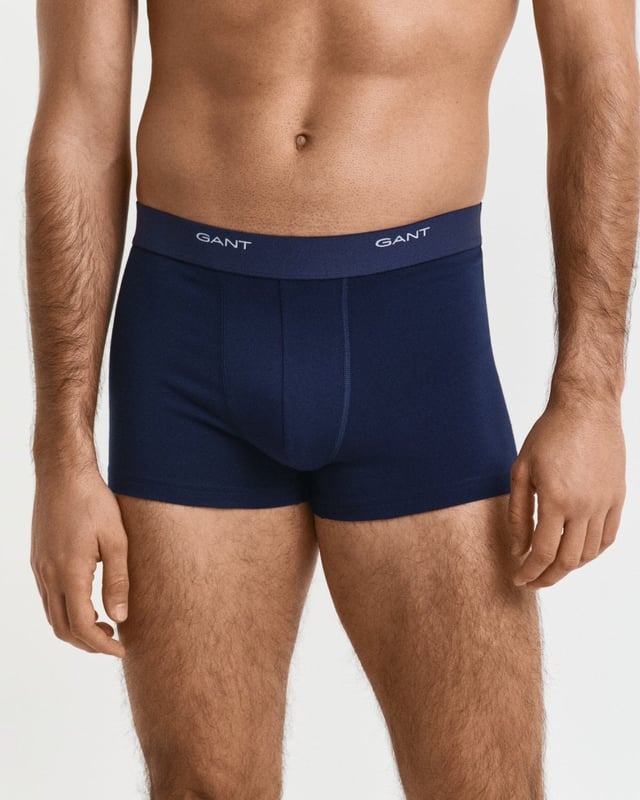 GANT's underwear delivers supportive, comfortable fits in high-quality fabrics. Made from a lightweight cotton stretch jersey, these 3-pack of trunks are a core GANT basic. They have a slim fit, regular waist and short leg length. The jacquard knitted elastic waistband is detailed with small repeating GANT logos.

Pack of three
Slim fit
Short leg length
Regular waist
Jacquard knitted elastic waistband

 95% Cotton, 5% Elastane 

900003333
 
 