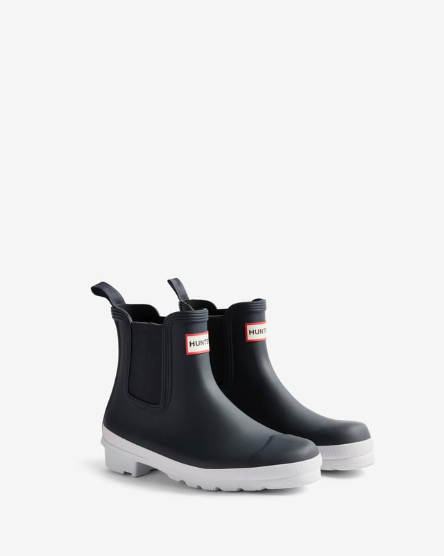 Womens Original Chelsea Boot
Ready for rain, each Hunter Chelsea Boot is handcrafted from natural rubber and vulcanised for superior protection. Retaining the iconic features of the traditional Chelsea, it features an elasticated-gussets and has a nylon pull tab make for easy wear. The Hunter Original tread pattern and comfortable 100% recycled polyester lining completes the design on this 100% waterproof boot.

Handcrafted Rubber Boot
Elastic Gusset And Pull Tab For Ease Of Foot Entry
Pull On Style
U - 5% Elastic + 95% Rubber L - 100% Recycled Polyester O - 100% Rubber
Use Boot Shine and Rubber Boot Buffer

WFS2078RMA