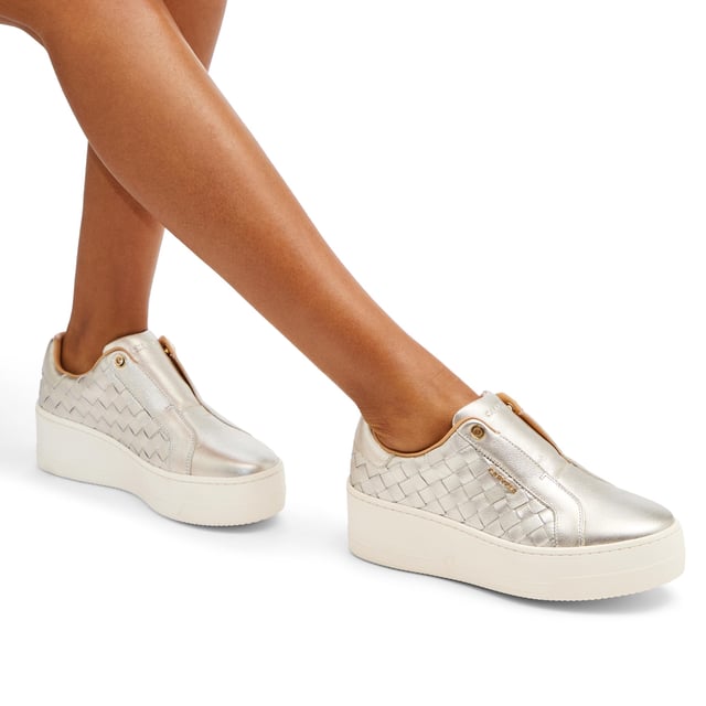 Carvela Leather Connected Laceless Weave Sneakers