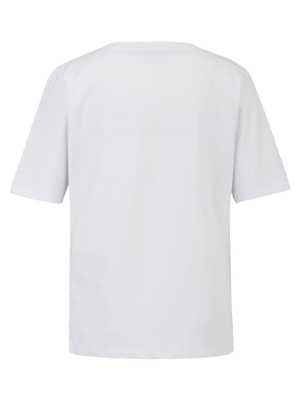Klassiek T-shirt met een subtiele logopatch en ronde hals. De hoogwaardige katoen-elastaanmix zorgt voor veel comfort en een perfecte pasvorm.