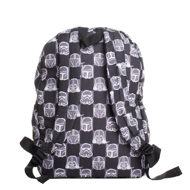 Children's backpack with a Star Wars graphic print, made with 70% recycled polyester to reduce waste and contribute to caring for the environment.

 This design combines style and functionality, with a durable fabric ideal for everyday use.

 It features a large main compartment with a zipper, specific internal space for a computer or tablet, and a front zippered compartment for quick access.

 Fits A4 format.

 Includes two side pockets perfect for carrying bottles, adjustable straps for a comfortable fit and a top handle for hand carrying.

 In addition, it has an internal name tag, allowing it to be easily personalized.

 A complete and sustainable accessory to accompany little Star Wars fans on their daily adventures.
 Measures: 39 x 30.5 x 16.5 cm
 Composition: Body: 100% Polyester; Lining: 100% Polyester
 Care:
- Clean the backpack with a damp cloth and mild soap.
 - Air dry.