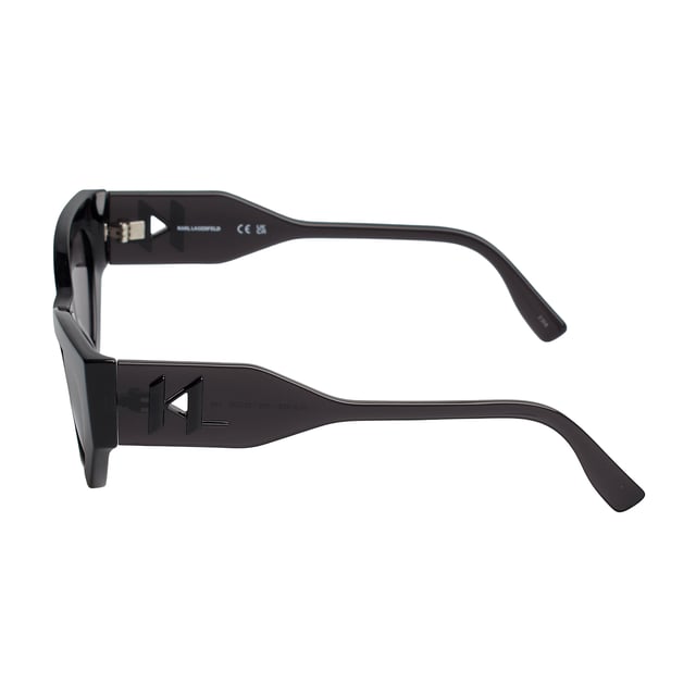 Karl Lagerfeld women's sunglasses.

 Shape and design:
 - These Karl Lagerfeld sunglasses have a cat-eye silhouette with sharp edges.
 - The cat-eye silhouette gives the sunglasses a modern and edgy look.

 Frame Material:
 - The frame of these sunglasses is made of ABS, an injected plastic material.
 - This makes the glasses durable and comfortable to wear.

 Sideburns:
 - The temples are also made of ABS, matching the frame material.

 Brand details:
 - Engraving of Karl Lagerfeld's initials on the temples.
 - Includes original case.

 Glasses:
 - The lenses are of high quality.
 - 100% UVB 400 protection.
 - Anti-reflective crystals.

 The color of the sunglasses lenses may vary slightly from the images due to lighting effects or adjustments in the material finish, but they will always retain their style and quality!
 Measures: Lens width: 52 mm, Bridge: 22 mm, Temples: 140 mm
 Composition: ABS injected
 Care:
Clean the glasses with soap and water (neutral).
 Do not use dirty or abrasive cloths that may alter the characteristics of the filters.
 Use only original accessories and spare parts.