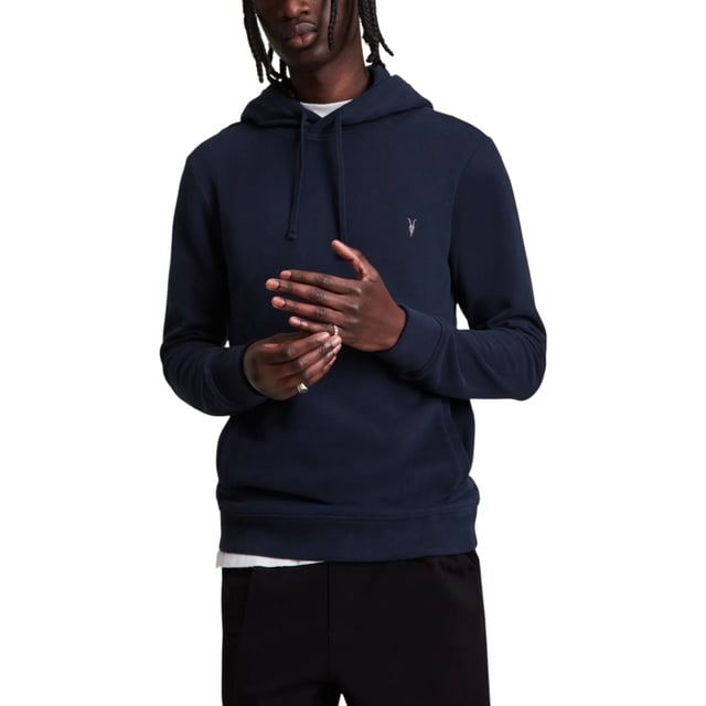 ALL SAINTS Men’s Hoodie 
Style Name : Raven OTH
Style Code : MD154R
100% Cotton
Made in India
Regular Fit
Drawstring hood
Welt Pocket
Carbon Brushed Cotton
Ram Skull Embroidered Logo
Machine Washable (Please see the washing Instruction)