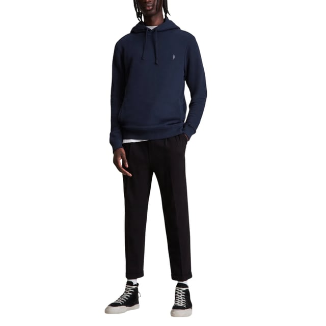ALL SAINTS Men’s Hoodie 
Style Name : Raven OTH
Style Code : MD154R
100% Cotton
Made in India
Regular Fit
Drawstring hood
Welt Pocket
Carbon Brushed Cotton
Ram Skull Embroidered Logo
Machine Washable (Please see the washing Instruction)