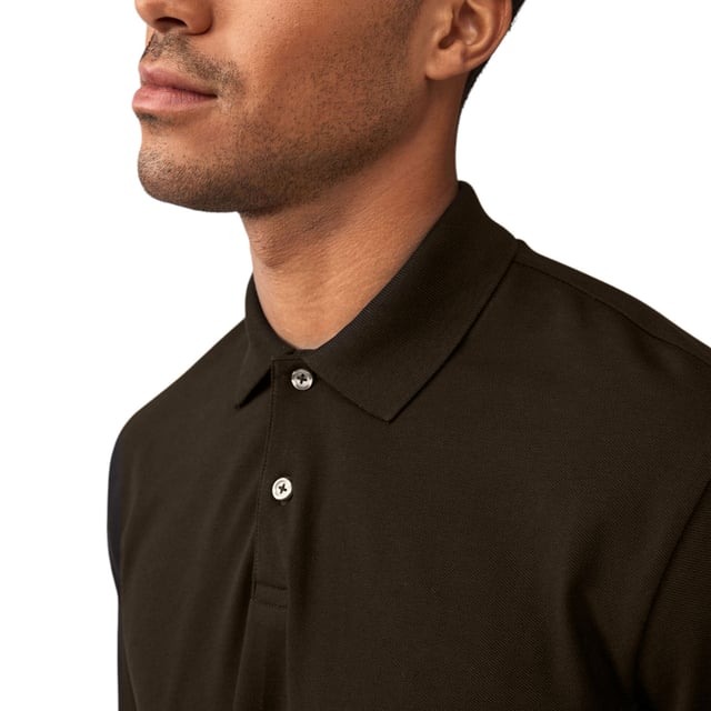 C&A Mens Long Sleeve Polo Shirts Cotton Stretch Regular Fit