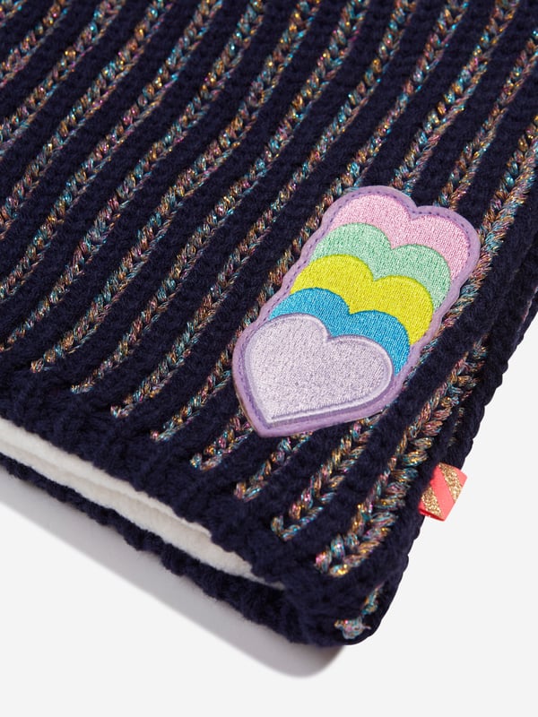 Billieblush incorporate dreamy and eccentric visions into their aesthetic portraits. This girls snood in navy is reflective of the label's innovative outlook and spontaneous nature. Made with heart/stripe patterning and refined material, she will obsessed. ‚Heart/Stripe Patterning ‚One Size