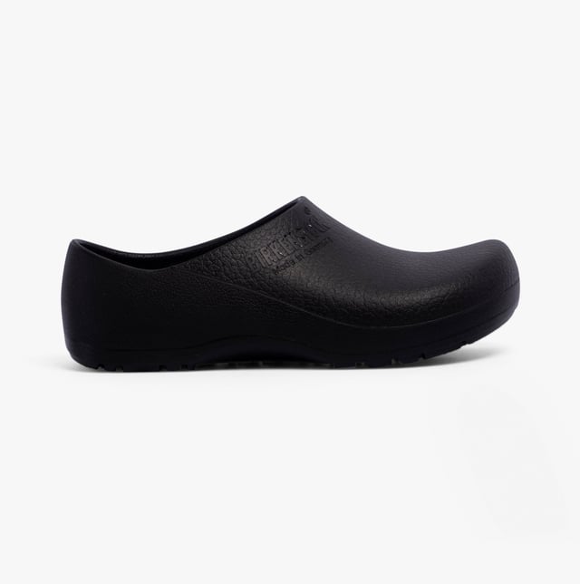 PROFI-BIRKI PU Unisex Adults Clogs Black Birkenstock Professional PROFI-BIRKI PU Unisex Adults Clogs Black
Upper Material: Polyurethane
Lining Material: Fabric
Sole Material: PU
Closure/Fastening: Slip-On
Features: Breathable,Machine Washable
Heel Type: Wedge
Toe Shape: Round
Shoe Width: Regular
Item Weight: 0.5 KG
Heel Height: Low (2.5-4.9cm)
Sandal Style: Clog
Safety Features: Fuel/Oil Resistant Sole
Gift Boxed: No
Product Code: 1027182