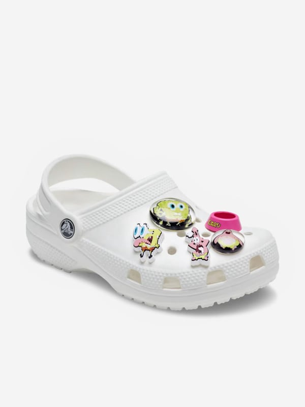 Add a burst of colour to your Crocs with the SpongeBob multi-coloured Jibbitz‚ charm pack. These vibrant accessories feature fun and durable designs. Easy to insert and remove, they are must-haves for fans of SpongeBob. Get yours today and bring joyful energy to your footwear!

NOTE: Sold Separately to Shoe

‚Not a Toy
‚Not Intended For Children Under 3 Years Of Age