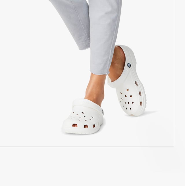 Slip into your favourite clog and enjoy a custom fit, water-friendly design and ventilated, breathable forefoot. The Croslite footbed moulds to your foot for a custom fit with excellent arch support. Crocs Classic, perfect for beach or boat.
- Our iconic Classic Clog
- Fully molded Croslite material construction for lightweight cushioning
- Massage pod footbed feels good
- Heel strap for a more secure fit
- Non marking Croslite material outsole
- Room for Jibbitz charms
- Comfort Rating: Iconic
- Take the plunge! Buy a pair of Crocs Classic, the perfect shoe for beach or boat