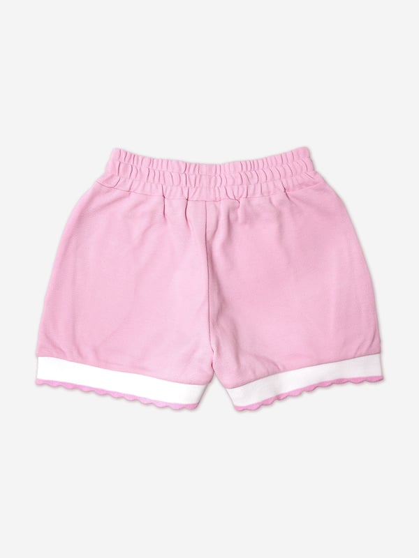 Introducing the exquisite Girls Logo Shorts in Pink by Fendi Kids, a splendid addition to your little girl's wardrobe for AW2024. Crafted in Italy, these shorts epitomize luxury and style. Key features include:‚Italian Elegance: Meticulously tailored in Italy, showcasing extraordinary craftsmanship and superior quality.  ‚Signature Style: Adorned with the iconic Fendi logo, these shorts are a symbol of high fashion.  ‚Pink Perfection: Rendered in a vibrant pink shade, ideal for adding a pop of colour to any outfit.  ‚Complete Comfort: Constructed from premium materials for unparalleled softness and comfort.Elevate her style with these chic Fendi Kids shorts!