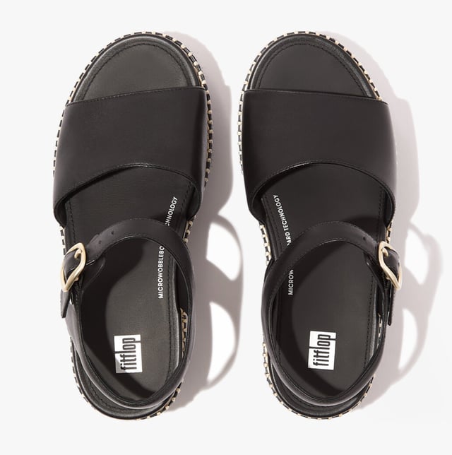 FitFlop ELOISE BACK STRAP Womens Espadrille Black

 Upper Material: Leather

Lining Material: Synthetic

Sole Material: Rubber

Closure/Fastening: Buckle

Features: Comfort,Breathable

Heel Type: Platform

Shoe Width: Regular

Item Weight: 1 KG

Heel Height: Medium (5-7.4cm)

Sandal Style: Sandals

Gift Boxed: No
Product Code: HS5-001