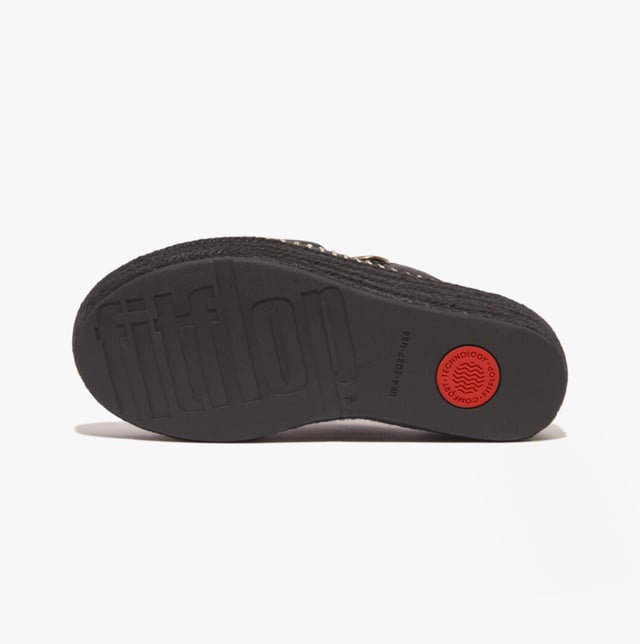 FitFlop ELOISE BACK STRAP Womens Espadrille Black

 Upper Material: Leather

Lining Material: Synthetic

Sole Material: Rubber

Closure/Fastening: Buckle

Features: Comfort,Breathable

Heel Type: Platform

Shoe Width: Regular

Item Weight: 1 KG

Heel Height: Medium (5-7.4cm)

Sandal Style: Sandals

Gift Boxed: No
Product Code: HS5-001