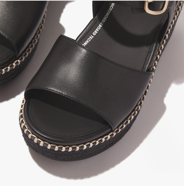 FitFlop ELOISE BACK STRAP Womens Espadrille Black

 Upper Material: Leather

Lining Material: Synthetic

Sole Material: Rubber

Closure/Fastening: Buckle

Features: Comfort,Breathable

Heel Type: Platform

Shoe Width: Regular

Item Weight: 1 KG

Heel Height: Medium (5-7.4cm)

Sandal Style: Sandals

Gift Boxed: No
Product Code: HS5-001