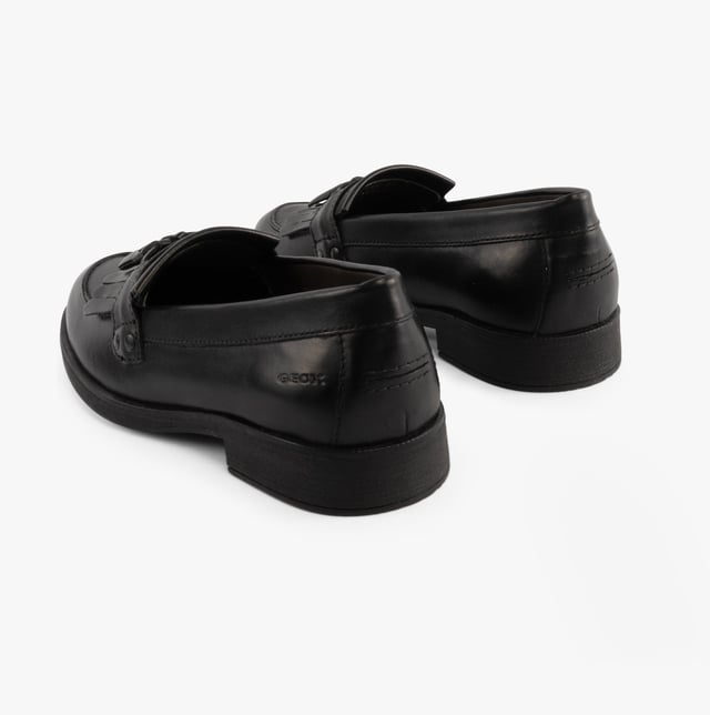 GEOX JR AGATA Girls Moccasin Tassel School Shoes Black

 Upper Material: Leather

Lining Material: Leather

Sole Material: Rubber

Closure/Fastening: Slip-On

Features: Breathable,Lightweight,Water Repellent

Toe Shape: Round

Shoe Width: Regular

Item Weight: 0.52 KG

Heel Height: Flat (Under 2.5cm)

Shoe Shaft Height: Low Top

Shoe Style: School

Gift Boxed: No
Product Code: J4449A-00043-C9999