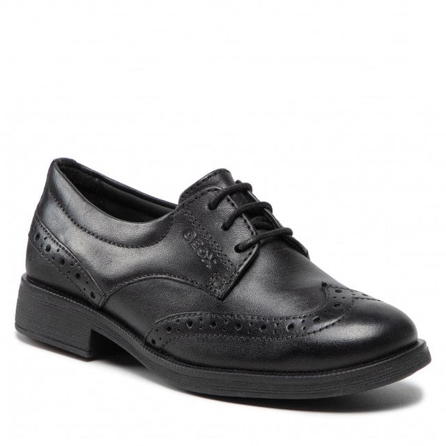 GEOX AGATA Girls Shoes Smooth Black

 Upper Material: Leather

Lining Material: Textile/Synthetic

Sole Material: Synthetic

Closure/Fastening: Lace-Up

Features: Comfort,Breathable

Toe Shape: Round

Shoe Width: Regular

Item Weight: 0.905 KG

Heel Height: Low (2.5-4.9cm)

Shoe Style: School
Product Code: J8449D-00043-C9999