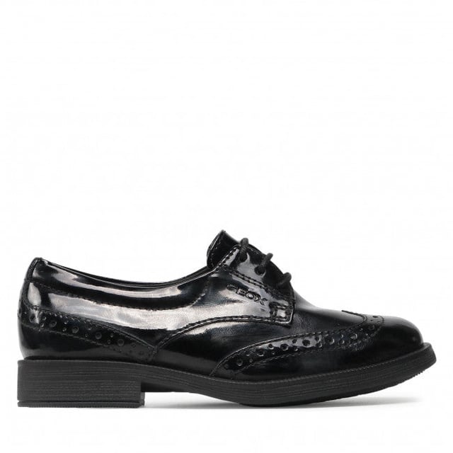 GEOX AGATA Girls Shoes Patent Black

 Upper Material: Leather

Lining Material: Textile/Synthetic

Sole Material: Synthetic

Closure/Fastening: Lace-Up

Features: Comfort,Breathable

Toe Shape: Round

Shoe Width: Regular

Item Weight: 0.905 KG

Heel Height: Low (2.5-4.9cm)

Shoe Style: School
Product Code: J8449D-00066-C9999