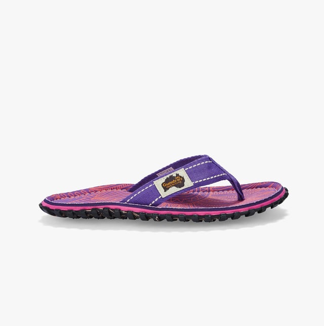 Gumbies ISLANDER Ladies Recycled Flip-Flops Purple Sunflower

 Upper Material: Textile

Lining Material: Unlined

Sole Material: Rubber

Closure/Fastening: Slip-On

Features: Lightweight,Comfort,Breathable

Toe Shape: Round

Shoe Width: Regular

Item Weight: 0.5 KG

Heel Height: Flat (Under 2.5cm)

Sandal Style: Sandals

Gift Boxed: No
Product Code: FFISL102