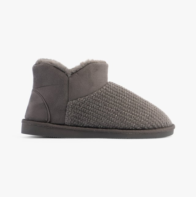 Jo &amp; Joe Jo &amp; Joe ROSANNA Womens Slippers Charcoal

 Upper Material: Textile

Lining Material: Faux Fur

Sole Material: Rubber

Closure/Fastening: Pull-On

Features: Comfort,Warm Lining

Toe Shape: Round

Shoe Width: Regular

Item Weight: 0.55 KG

Heel Height: Flat (Under 2.5cm)

Shoe Shaft Height: Ankle

Slipper Style: Slipper Boot

Gift Boxed: No
Product Code: ROSANNA/CHARCOAL