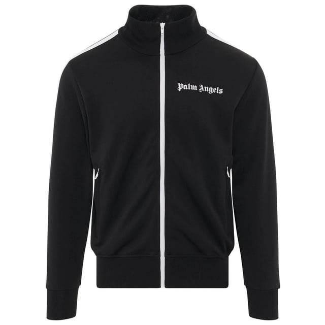 Presentamos el artículo Pam Angels, una incorporación imprescindible a tu guardarropa. Con su atrevido logo en la parte delantera, esta prenda es a la vez elegante y cómoda. No te lo pierdas, ¡consigue el tuyo ahora!, Corte estándar, Se adapta a la talla real, Hecho en Italia, Estampado del logo gótico de Palm Angels, Bolsillos delanteros con cremallera, 100% poliéster, Chaqueta negra