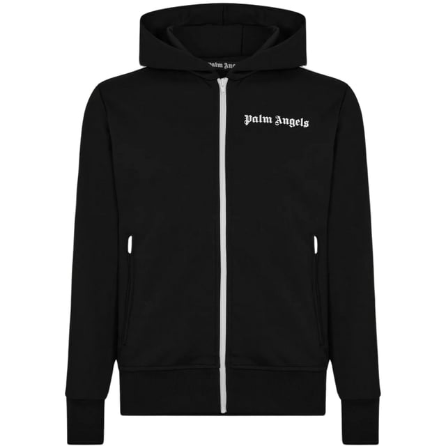 Presentamos el artículo Pam Angels, una incorporación imprescindible a tu guardarropa. Con su atrevido logo en la parte delantera, esta prenda es a la vez elegante y cómoda. No te lo pierdas, ¡consigue el tuyo ahora!, Corte estándar, Se adapta a la talla real, Hecho en Italia, Estampado del logo gótico de Palm Angels, 2 bolsillos delanteros, Con capucha, 100% poliéster, Chaqueta negra