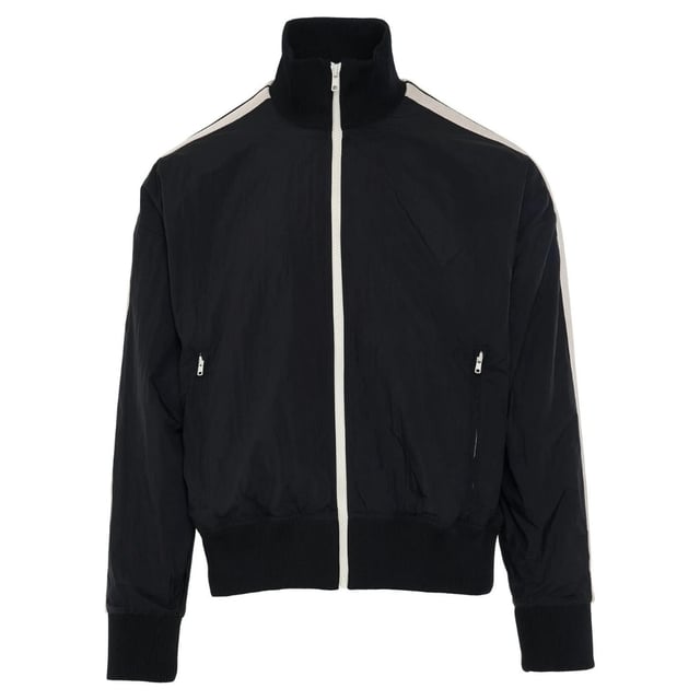 Introducing the Pam Angels item a must-have addition to your wardrobe. With its bold logo on the front This item is both stylish and comfortable. Don't miss out ‚Äì get yours now!, Regular Fit, Fits True To Size, Palm Angels Gothic Logo Print, 2 Front Pockets, 100% Polaymide, Made In Italy, Black Jacket