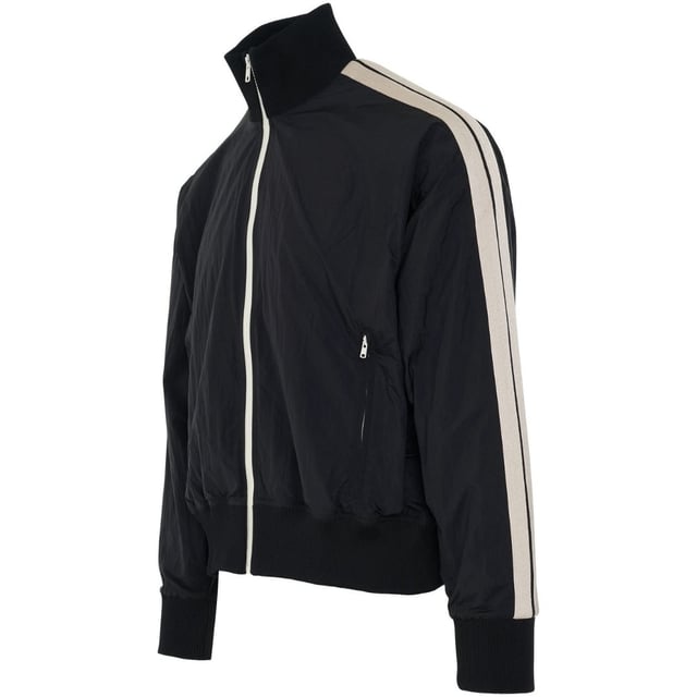 Introducing the Pam Angels item a must-have addition to your wardrobe. With its bold logo on the front This item is both stylish and comfortable. Don't miss out ‚Äì get yours now!, Regular Fit, Fits True To Size, Palm Angels Gothic Logo Print, 2 Front Pockets, 100% Polaymide, Made In Italy, Black Jacket