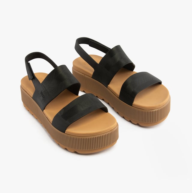 Reef WATER VISTA HIGHER Womens Sandals Black/Tan

 Upper Material: Synthetic

Lining Material: EVA

Sole Material: EVA

Closure/Fastening: Touch Fasten

Features: Comfort,Breathable

Heel Type: Platform

Shoe Width: Narrow

Item Weight: 1 KG

Heel Height: Flat (Under 2.5cm)

Sandal Style: Sandals

Gift Boxed: No
Product Code: CJ4386