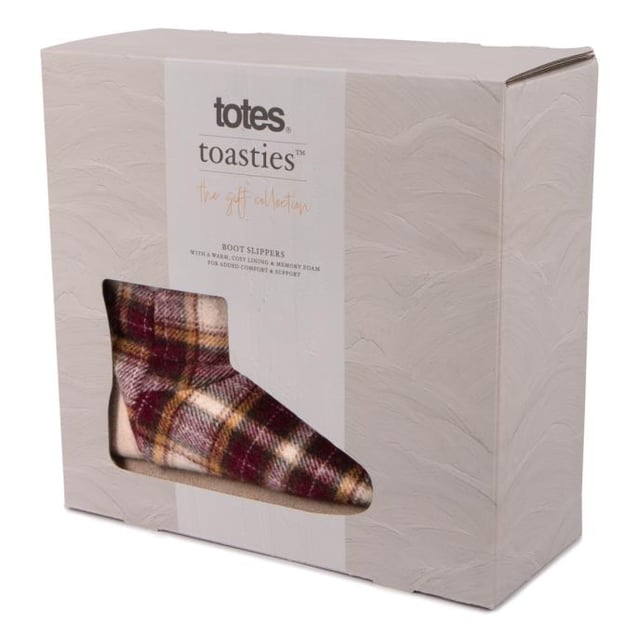 Totes Toasties Totes Toasties TARTAN Womens Bootie Slippers Multi

 Upper Material: Textile

Lining Material: Faux Fur

Sole Material: Synthetic

Closure/Fastening: Pull-On

Features: Comfort,Warm Lining

Toe Shape: Round

Shoe Width: Regular

Item Weight: 0.15 KG

Heel Height: Flat (Under 2.5cm)

Shoe Shaft Height: Ankle

Slipper Style: Slipper Boot

Gift Boxed: Yes
Product Code: 3214FMUL