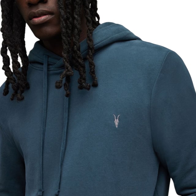 ALL SAINTS Men’s Hoodie 
Style Name : Raven OTH
Style Code : MD154R
100% Cotton
Made in India
Regular Fit
Drawstring hood
Welt Pocket
Carbon Brushed Cotton
Ram Skull Embroidered Logo
Machine Washable (Please see the washing Instruction)