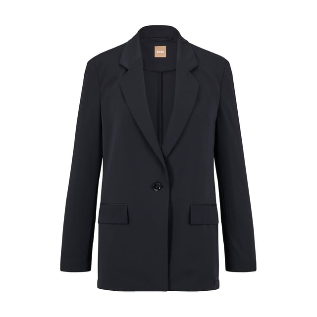 Womens Boss Jernara1 Blazer Jacket in black.- Notch lapel.- Button fastening.- Front pockets.- Button cuffs.- Fully lined.- Regular fit.- Ref: 50489049001