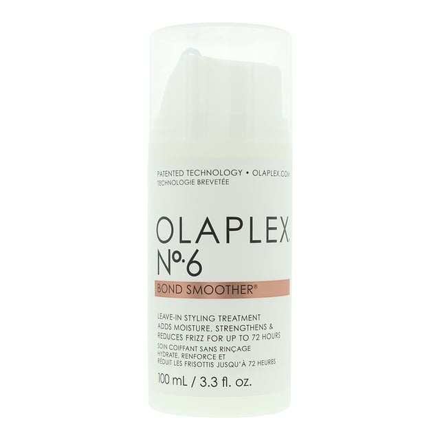 Olaplex No. 6 Bond Smoother Styling Treatment Reduce frizz and flyaway hairs for up to 72 hours. It can help to reduce your drying time without adding hold or weight. Softly defines your curls when air dried and the pump ensures the right amount is delivered each time. Vegan friendly and cruelty free.