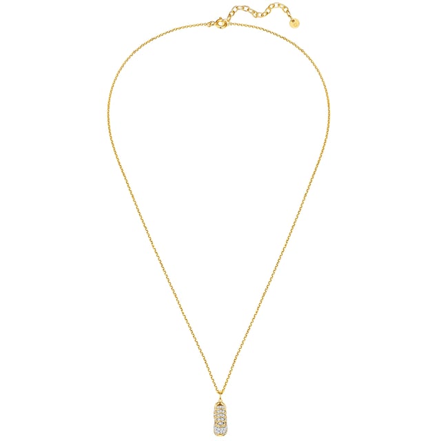 Do you love figurative motif jewelry with playful vibes and a lot of glamor? This chain of the Label Glapps Munich scores with a very special 3D trailer at fashionistas: a miniature sneaker dangles on a delicate anchor chain, lushly decorated with sparkling zirconia crystals in a diamond cut. An extension chain with a spring ring closure ensures high wearing comfort and a perfect seat in the cleavage. The chain and trailer are made of sterling silver and refined with shimmering yellow gold. The chain enhances every look and is an enrichment for your jewelry box.