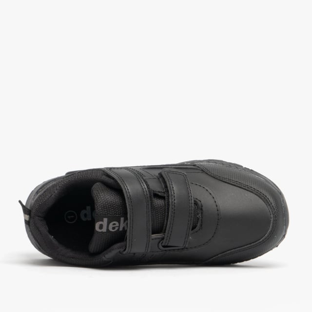 DEK FELIX II Boys School Trainers Black

 Upper Material: Synthetic

Lining Material: Fabric

Sole Material: Synthetic

Closure/Fastening: Touch Fasten

Features: Comfort,Breathable,Adjustable Strap

Toe Shape: Round

Shoe Width: Regular

Item Weight: 0.438 KG

Heel Height: Flat (Under 2.5cm)

Shoe Shaft Height: Low Top

Gift Boxed: No
Product Code: T852A