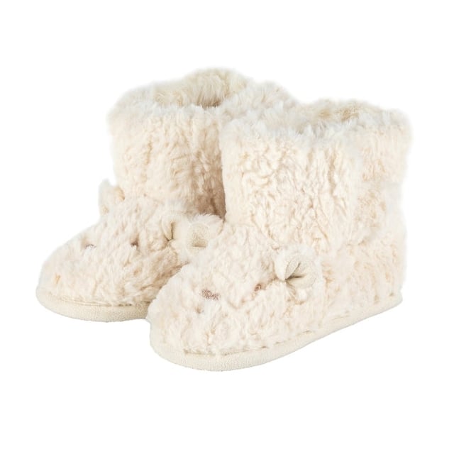 Totes Toasties Totes Toasties POLAR BEAR Kids Bootie Slippers Beige

 Upper Material: Synthetic

Lining Material: Synthetic

Sole Material: Synthetic

Closure/Fastening: Pull-On

Features: Warm Lining,Comfort,Breathable

Toe Shape: Round

Shoe Width: Regular

Item Weight: 0.19 KG

Heel Height: Flat (Under 2.5cm)

Slipper Style: Slipper Boot

Gift Boxed: Yes
Product Code: 3355FPBR