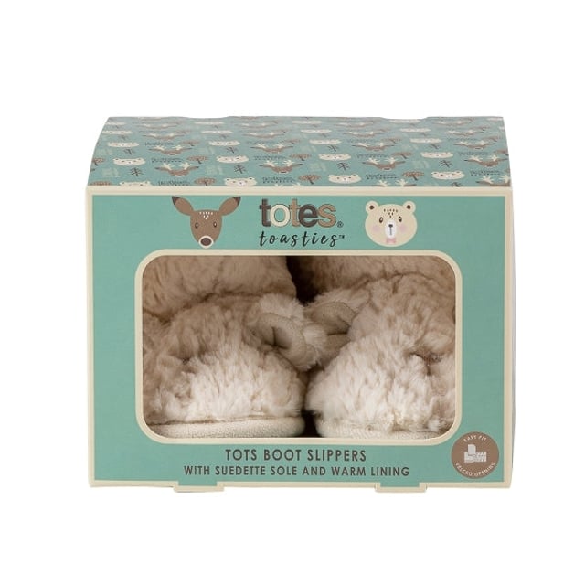 Totes Toasties Totes Toasties POLAR BEAR Kids Bootie Slippers Beige

 Upper Material: Synthetic

Lining Material: Synthetic

Sole Material: Synthetic

Closure/Fastening: Pull-On

Features: Warm Lining,Comfort,Breathable

Toe Shape: Round

Shoe Width: Regular

Item Weight: 0.19 KG

Heel Height: Flat (Under 2.5cm)

Slipper Style: Slipper Boot

Gift Boxed: Yes
Product Code: 3355FPBR