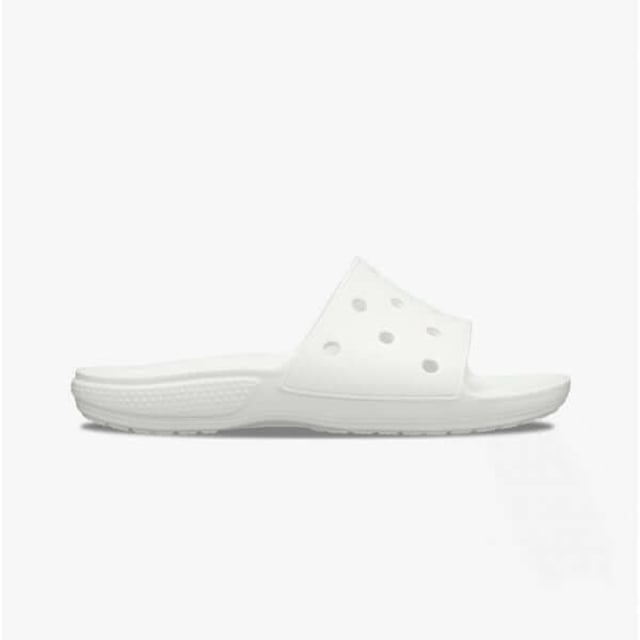 Crocs 206121-100 CLASSIC SLIDE Unisex Sandals White

 Upper Material: Croslite

Lining Material: Unlined

Sole Material: Croslite

Closure/Fastening: Slip-On

Features: Lightweight,Water Resistant,Comfort,Breathable

Toe Shape: Round

Shoe Width: Regular

Item Weight: 0.5 KG

Heel Height: Flat (Under 2.5cm)

Sandal Style: Sandals

Gift Boxed: No
Product Code: 206121-100