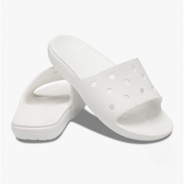 Crocs 206121-100 CLASSIC SLIDE Unisex Sandals White

 Upper Material: Croslite

Lining Material: Unlined

Sole Material: Croslite

Closure/Fastening: Slip-On

Features: Lightweight,Water Resistant,Comfort,Breathable

Toe Shape: Round

Shoe Width: Regular

Item Weight: 0.5 KG

Heel Height: Flat (Under 2.5cm)

Sandal Style: Sandals

Gift Boxed: No
Product Code: 206121-100