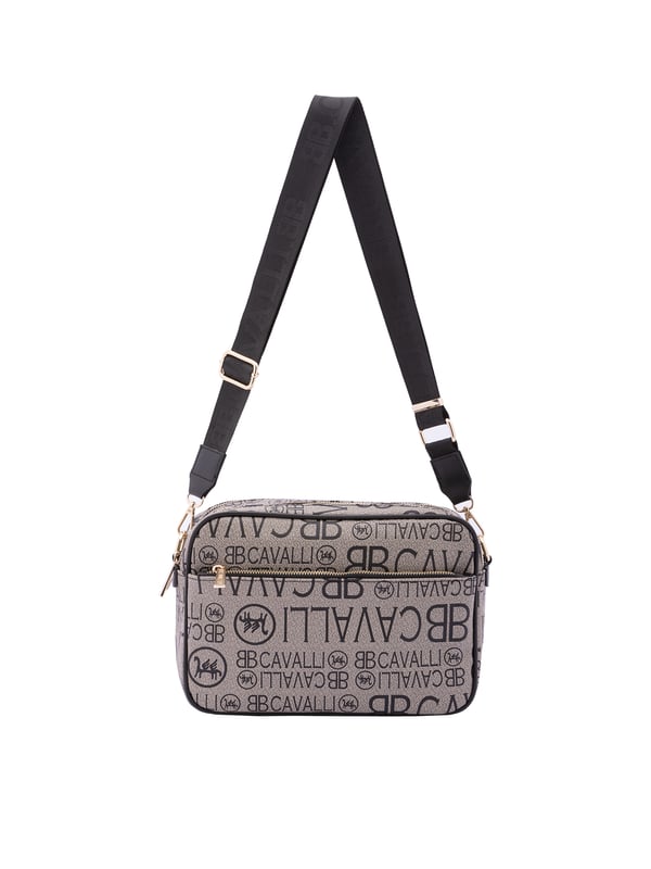 Crossbodytas voor dames met ritssluiting. één met ritssluiting en twee open binnenzakken. één voorkant met ritssluiting en één achterkant met externe zakken met rits. verstelbaar in stoffen schouderband. ontbrekend handvat. twee binnenvakken.  extern materiaal. 100% polyester binnenkant. Afmetingen: 18x28x11 cm. Modeproduct