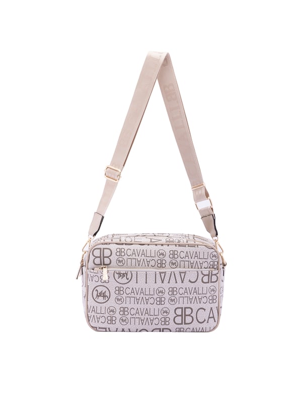 Bolso bandolera para mujer. El cierre es con cremallera. Los bolsillos internos son uno con cremallera y dos abiertos. Los bolsillos externos son uno delantero con cremallera y otro trasero con cremallera. La bandolera es ajustable en tela. Falta el mango. Hay dos compartimentos internos. El material exterior es ecopiel. Internamente es 100% Poliéster. Medidas: 18x28x11 cm. Producto de moda